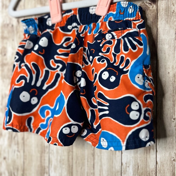 Kids Octopus Print swim trunks - Orange and Blue - Picture 1 of 1
